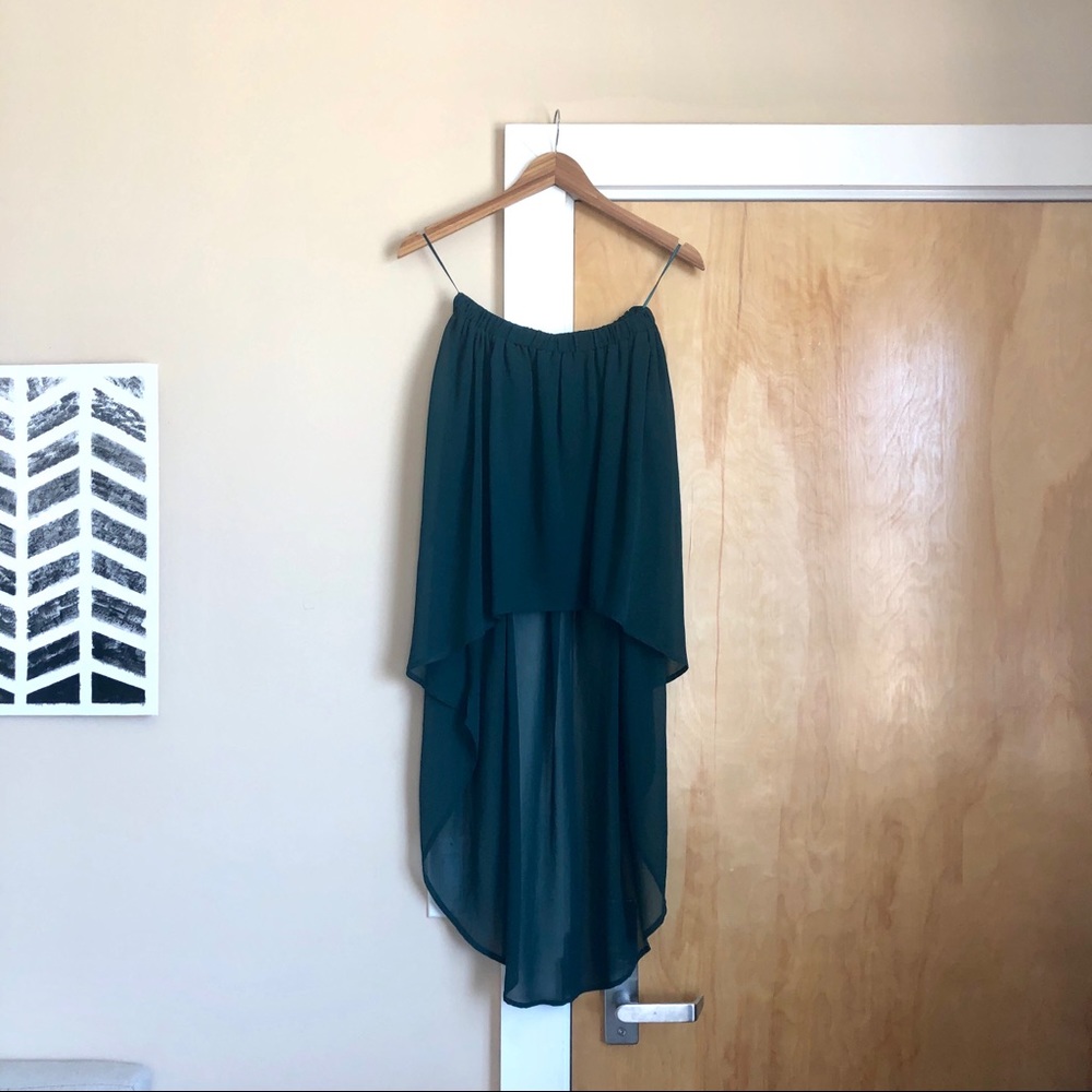 Dark green Zara hi-lo skirt